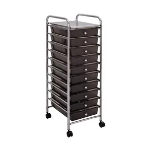 10-Drawer Organizer Cart, Black