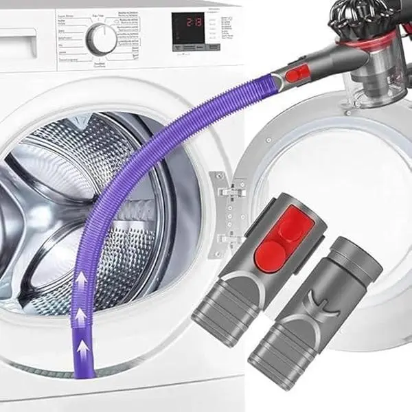 Purple Dyson Vacuum Crevice Tool Adapter for V15 V12 V11 V10 V8 V7 V6, PE Plastic 360-Degree Bendable Extension Hose with Directional Control & Bendable Tip, Lint Removal, Reduces Fire Risk, Cleans Vents, Cleaning Cars