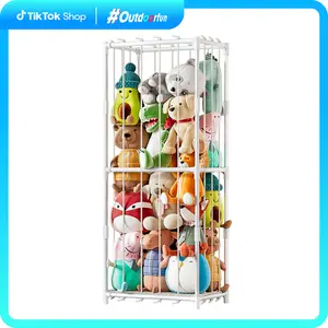 Outdoorfun Stuffed Animal Storage Zoo Animal Holder Space Save Vertical Stuffed Animals Storage PVC with Elastic Band and Net for Playroom Bedroom Nursery