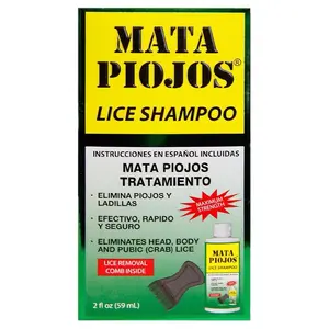 Matapiojos Lice Shampoo for Lice Removal 2oz / 59ml, Comfortable Treatment for All Hair Types, Made in the US Cleanser Conditioner Gentle