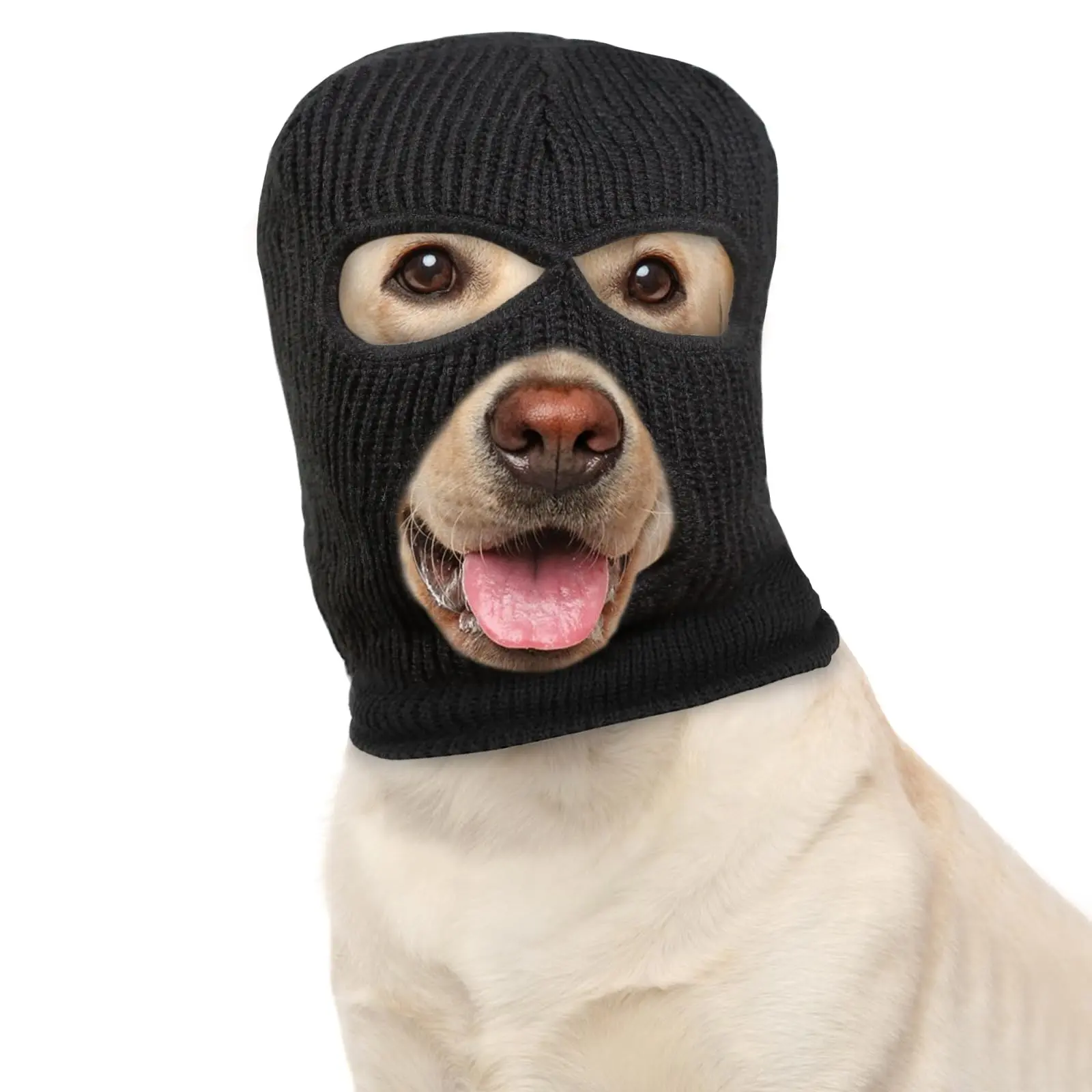 1 piece/ Dog Halloween & Christmas Costume, Dog Earmuffs for Noise Protection, Knitted Dog Ear Warm Hat, Dog Robber and Thief Mask, Funny Pet Role-Playing Outfit Suitable for Medium and Large Dogs (Black Mask), All-Season Funny Prop