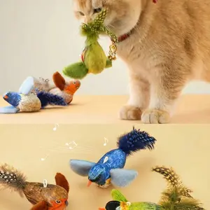 Interactive Cat Toy with Realistic Bird Sounds, Touch Activated Kitten Toy, Exercise Toy for All Cat Breeds, Self-Entertaining