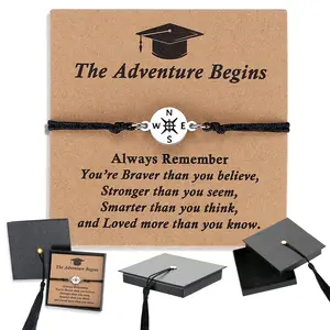 2025 Graduation Gifts for Her/Him - Adjustable Bracelet Comes in Cap Box with Quote Cards