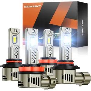 SEALIGHT HB3 H9 L2S 9005 H11 Fog Bulbs Combo 68000LM Super Bright 2024 8-Core 43MIL Chip 6500K White Light IP68 Waterproof Plug-and-Play Installation - Lamp