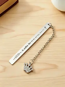 Bible Verse Inspirational Bookmark, Stainless Steel Durable Bible Bookmark with Chain, Meaningful Accessory Religious Gift for Men and Women, Ideal for Family and Friends