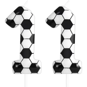 Soccer Birthday Candles 11th Soccer Themed Birthday Party Decorations, Football Birthday Cake Candles For Boys,Girls,Kids Sport-Theme Party Supplies