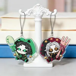 PIERROT Keychain Charm Acrylic - Freak Circus Otome Merch - Creepy Bag Pendant for Game Fans - Cute Acrylic Cartoon Keychain, Funny Meme Character Charm for Keys, Bags, Backpack, Durable Gift for Fans & Collectors