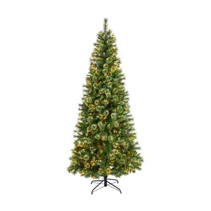 Nearly Natural 8' Wisconsin Slim Snow Tip Pine Christmas Tree