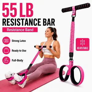 Viral Home Workout Pedal Resistance Band Trainer, Elastic Pull Rope Fitness Equipment with Foam Handle and Soft Foot Pedal Loops, Portable Home Gym for Full Body Workout, Sit-Up, Yoga & Core Training