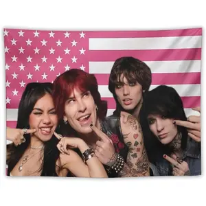 Singer Actor Star Jake and Johnnie Flag Tapestry Prints Room Aesthetic Wall Art Bedroom Tapestry Wall Bedroom Home Decor