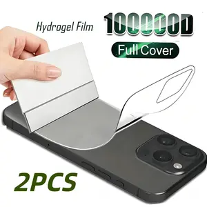 2 Pack Back Hydrogel Film Screen Protector,For iPhone 17 Air/17 Pro Max/17 Pro/17/16E/16/15/14/Plus/13/12/Mini/11/XR/X/XS/XS MAX,Full Coverage,Anti-Scratch,Anti-Fingerprint,Bubble-Free,Easy to Install