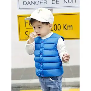 1-2-3-4-5-6 Years Boys & Girls Winter Vest - Warm Sleeveless Coat with Button Front Closure, H-Line Silhouette, Non-Stretch Fabric for School, Christmas, Winter Clothes, School Uniform, Casual Style, Durable Construction, Outerwear