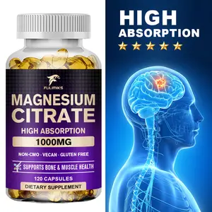 Magnesium Citrate Capsule - Brain - Relaxation - Sleep - Nervous & Joint Support, Gluten Free, Vegan, 1000 mg per Serving, High Potency Healthcare Dietary Supplement