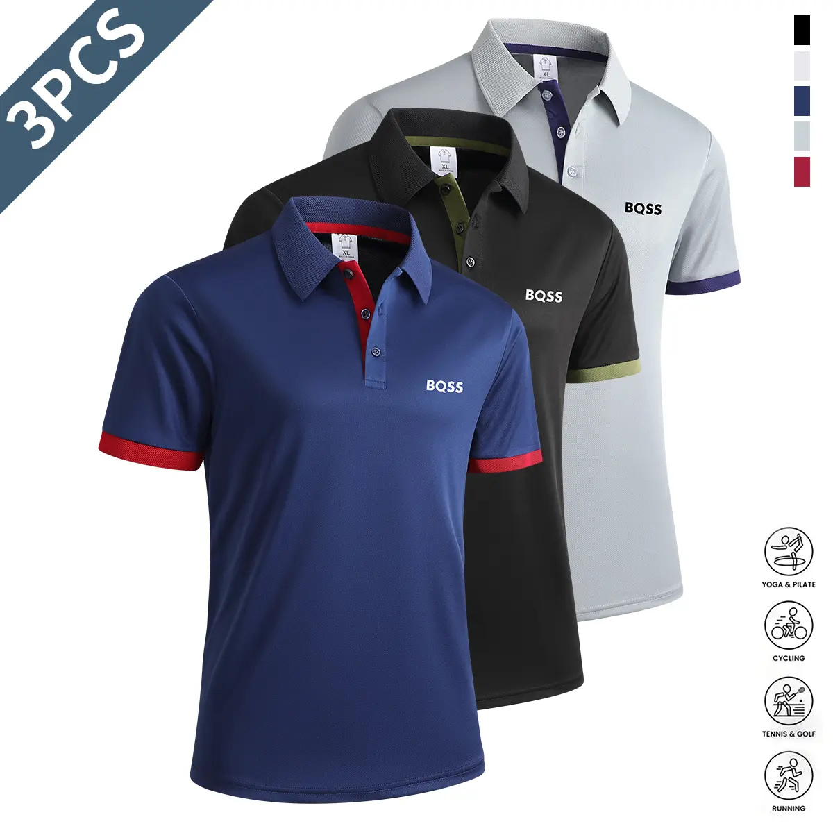 Navy Blue + Black + Gray