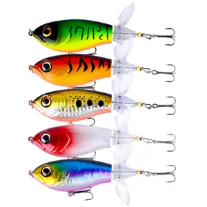 Top Water Fishing Lures with Hooks Double-Blade Design for Bass Catfish Pike Floating Lures Surface Wobble PoPobait Bass Baits Fishing Gifts for Men