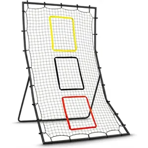 Baseball Softball Rebounder - 6x4 ft Back Net with 3 Goal Zones for Pitching & Fielding Practice