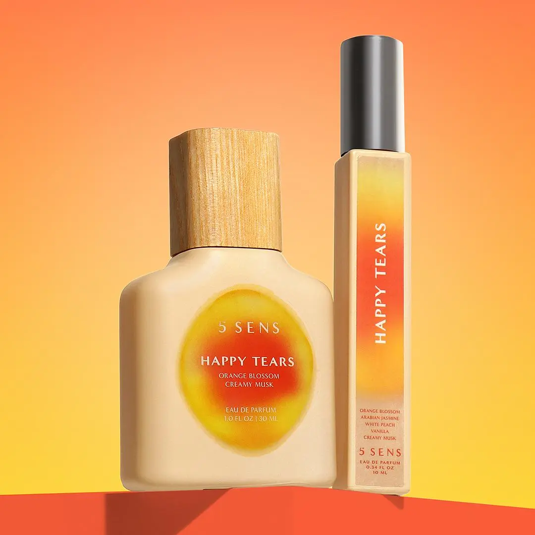 5 SENS Happy Tears Orange Blossom Perfume Gift Set 30mL + 10mL | Cry Happy Tears | Eau de Parfum Duo | Orange Blossom, Arabian Jasmine, Vanilla, Creamy Musk | Long-Lasting Clean Vegan Fragrance