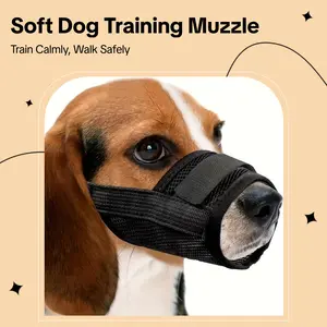 Stop Biting & Barking! Adjustable Soft Dog Mask Mesh Training Muzzle for Dogs Prevents Chewing Safe for Grooming & Walking Comfort Fit