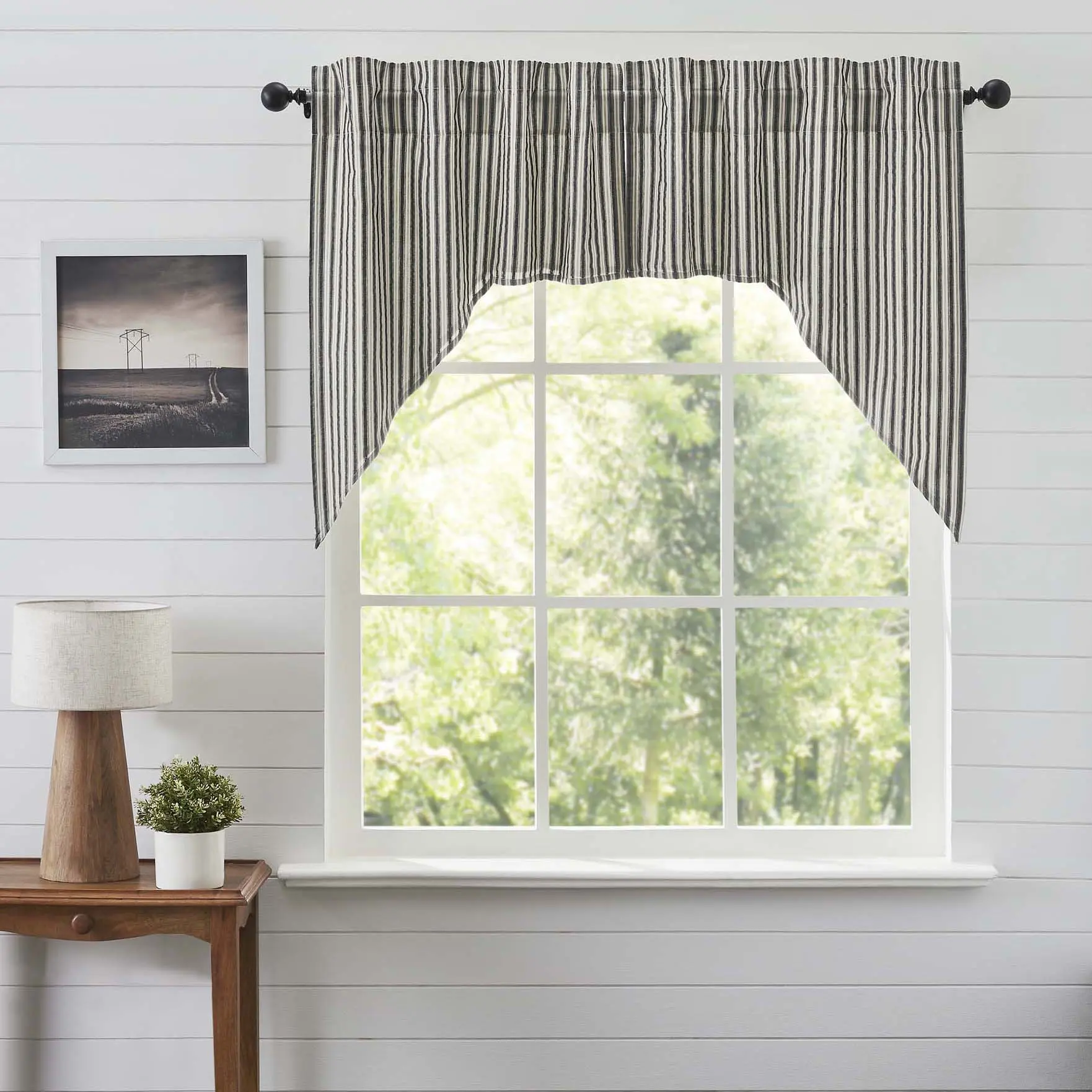 Ashlynn Ticking Stripe Swag Curtains