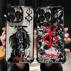 Berserk Comics Hot Anime Plating Phone Case For iPhone 17 Air 16e 16 15 14 13 12 11 Pro Max X XR XSMax  Plus Anti-Fall Cover