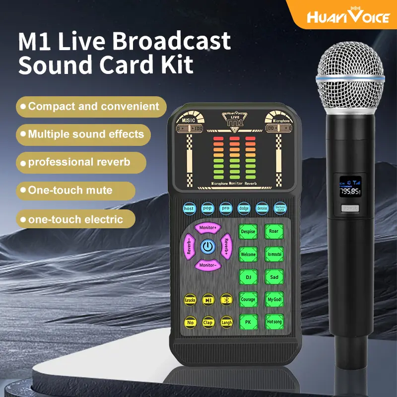 HY M1 Model Portable Handheld Digital Audio Interface - Small, Lightweight Design Sound Card for iPhone Recording, Karaoke, Vocal Clarity Enhancement (Professional for Content Creation)