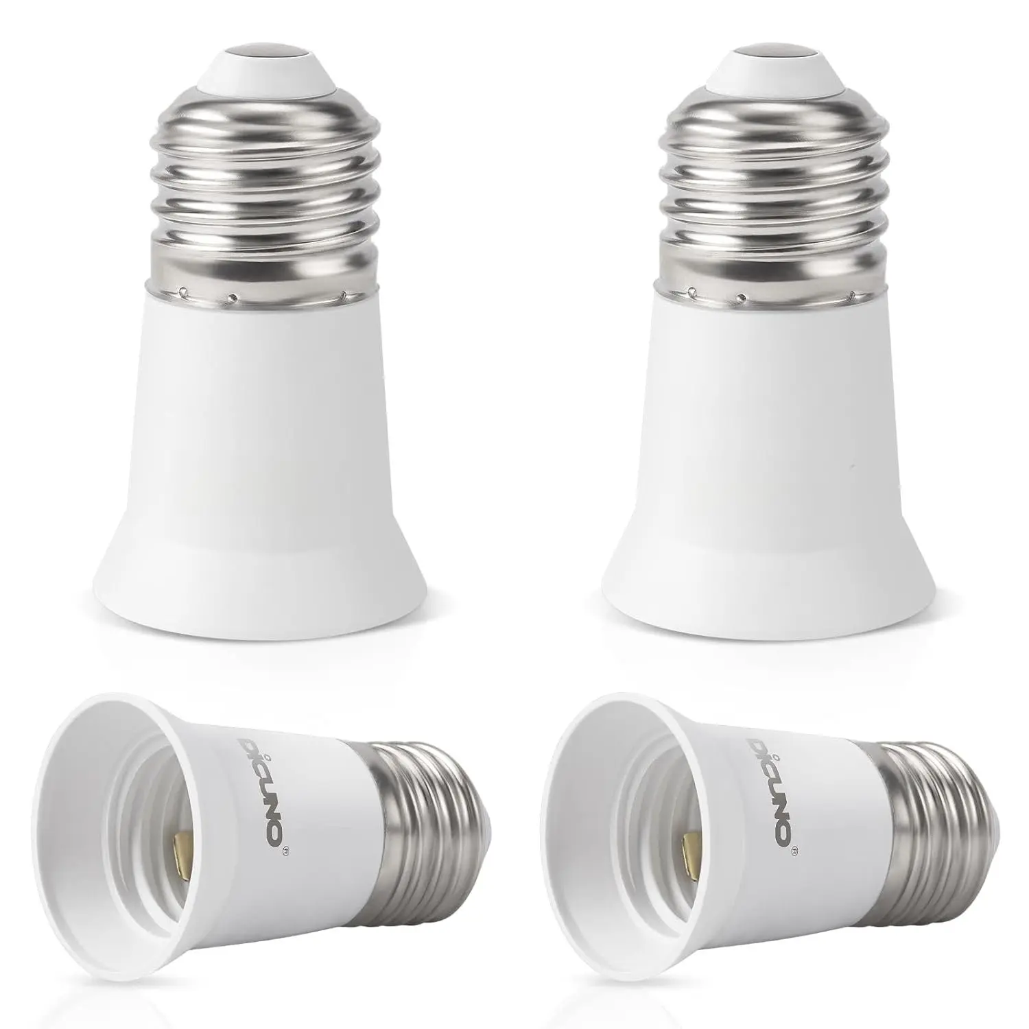 E26 3CM/1.2 Inch Socket Extender, E26 Lamp Bulb Socket Extension, Lamp Holder Adapter, 4-Pack