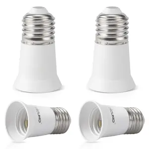 E26 3CM/1.2 Inch Socket Extender, E26 Lamp Bulb Socket Extension, Lamp Holder Adapter, 4-Pack