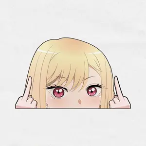 Marin Kitagawa Peeker Anime Sticker – Cute Waifu Car Window Decal, My Dress-Up Darling Vinyl Sticker, Waterproof Laptop Sticker, Kawaii Anime Gift
