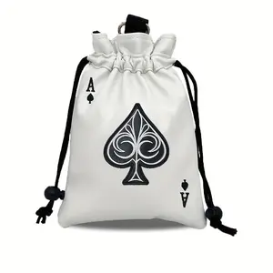 Poker Card Pattern Golf Ball Bag, Waterproof Drawstring Closure Golf Ball Bag, Golf Accessories for Men & Women, Unique Gift for Dad, Boyfriend, or Husband