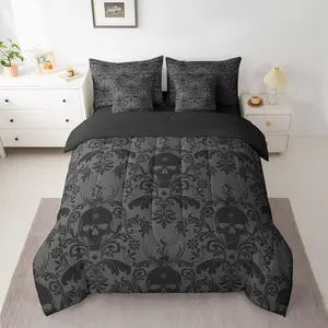 Feelyou 7-Piece Jacquard Damask Boho Decorative Bedding Set - Breathable Duvet Set Bed-in-a-Bag Including Comforter, Sheets, Pillowcases, Pillow Shams