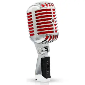 5Core Vintage Microphone Classic Dynamic Professional XLR Studio Retro Style Mic RED