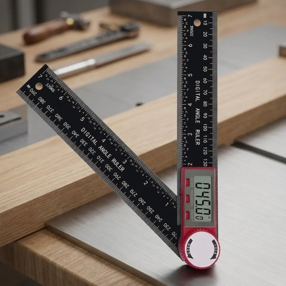 200mm High Precision Digital Protractor Angle Finder, 360° Free Rotation Multi-Function Measuring Tool for Woodworking, Construction, Auto Repair, DIY Projects, Portable Professional Engineering Gauge with Precision Scale, Digital Ruler