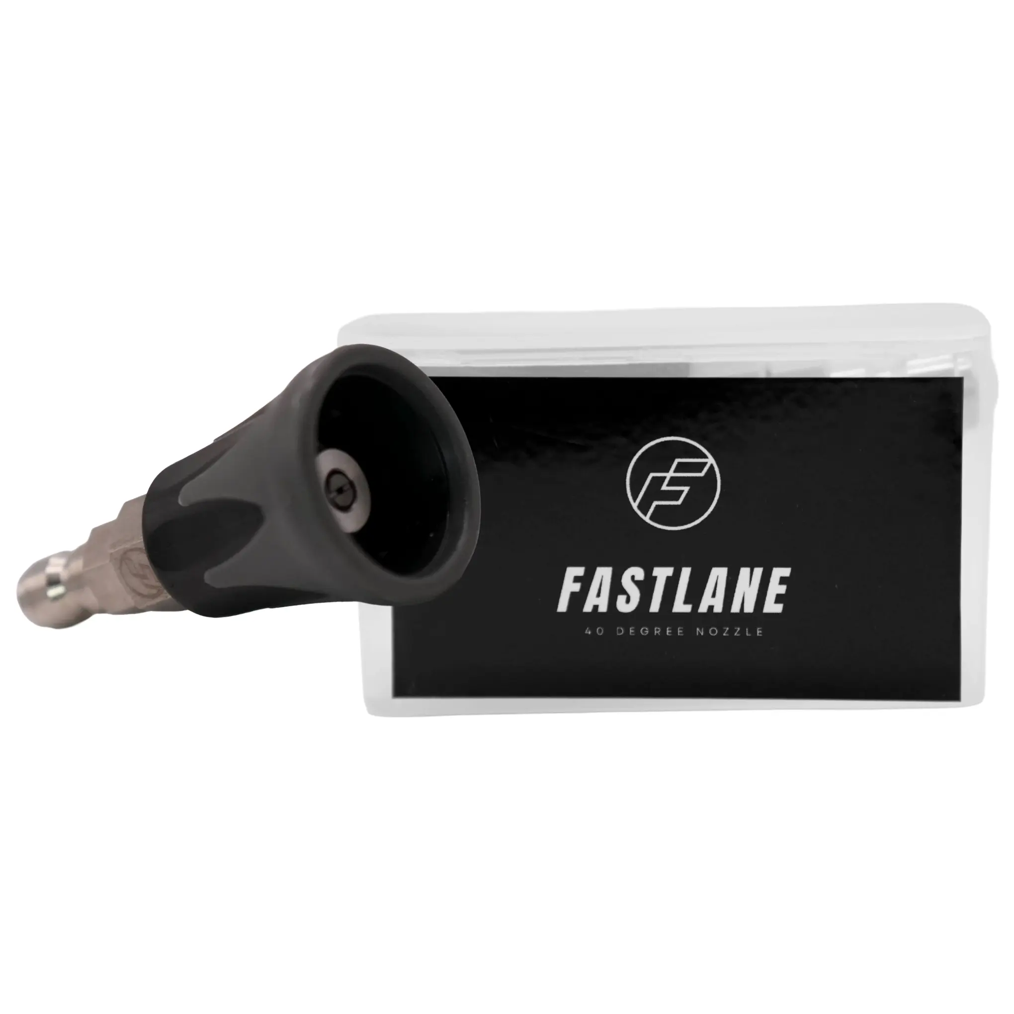 Fastlane 40° Rinsing Nozzle - Rubberized Protective Design - 1/4” Quick Connect - Wide 40° Spray Angle - Durable High-Pressure Build - Safe & Efficient Rinsing - Pressure Washer Nozzle