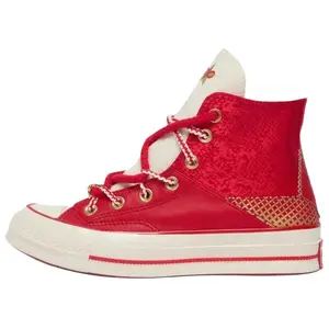 Converse 1970s High-Top Sneakers Unisex Comfortable Non-Slip Canvas Shoes in Red Beige
