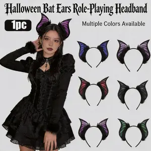 Halloween Role Play Bat Ears Headband, Halloween Christmas Party Costume Accessory, Party Accessories, Anime Clothing Prop, Fun Theme Decoration, Spooky