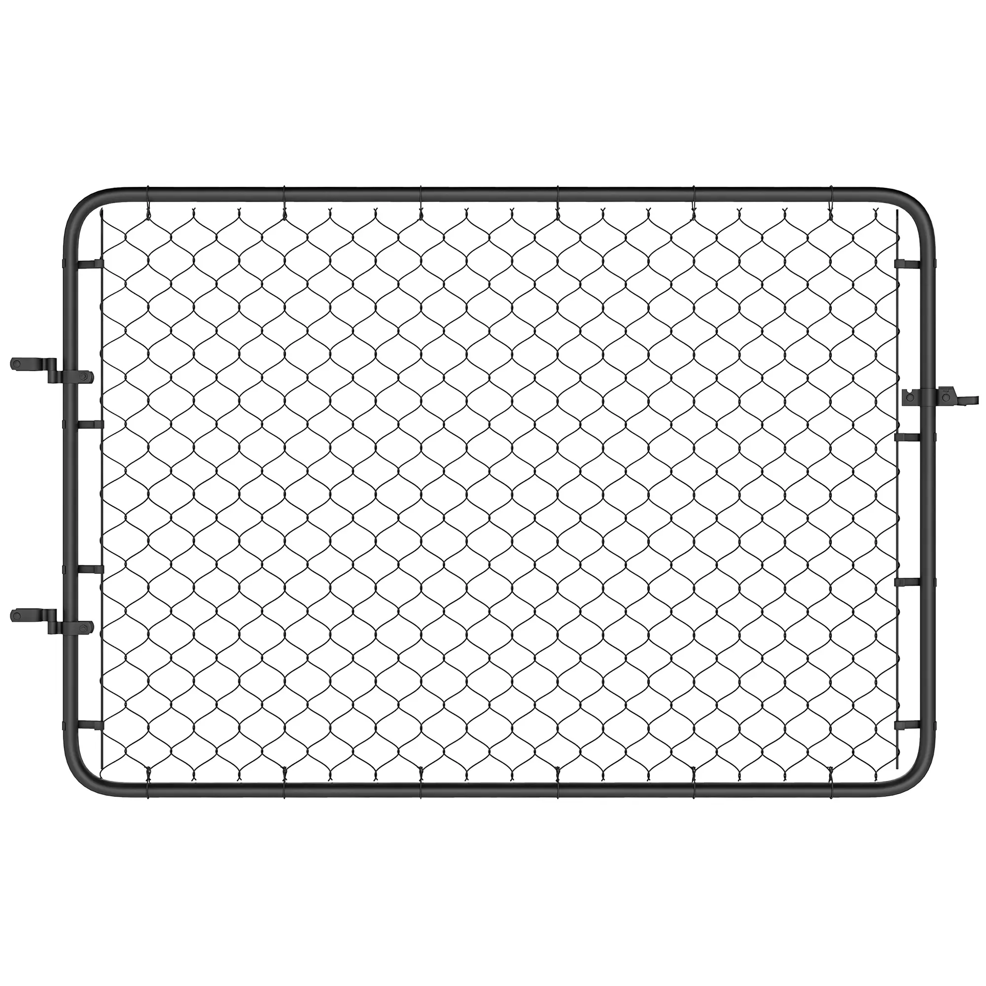 Garden Gate Chain Link Fence Gate – Black. Galvanized Steel Garden Door for Yard Entrance. 47.2"H x Adjustable 26"-70.9"W. Cut to Fit. Latch & Hinges Included