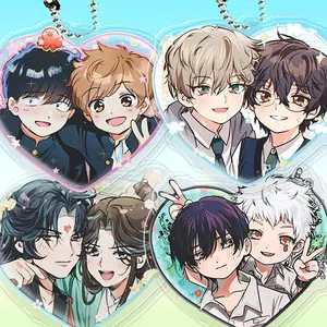 Acrylic Sandwich Double-sided Keychain - Cute Characters, Kawaii Bag Charm for Keys, Backpack & Gifts, Collectible Fan Accessory, Aesthetic Game Merch!