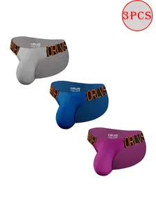 Men's 3-Pack High-Cut Leg Bikini Briefs - 95% Cotton 5% Elastane Cotton Underwear, Low Waist, Anti-Chafing, Breathable, Quick-Dry Active Sports Underwear for Gym, Run, Summer 2025, Spring Glow Up, Summer Vibes, Outdoor Fun