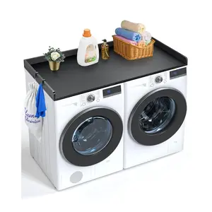 VEVOR Washer Dryer Countertop, 54x 27 Wooden Washer and Dryer Countertop, Water-Resistant Laundry Machine Topper Cover with Anti-Slip Pads, for Laundry Room Organization and Storage, Black