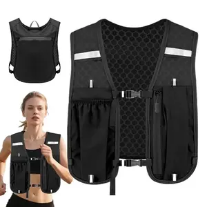 Lightweight Nylon Running & Cycling Vest with Reflective Chest Pocket, Durable Outdoor Athletic Jacket for Mountain, Long-Distance Running, Cycling