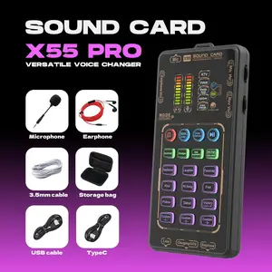 MAOMAO X55 Pro Portable Sound Card | Outdoor Live Streaming Audio Interface for YouTube TikTok | Phone PC Compatible