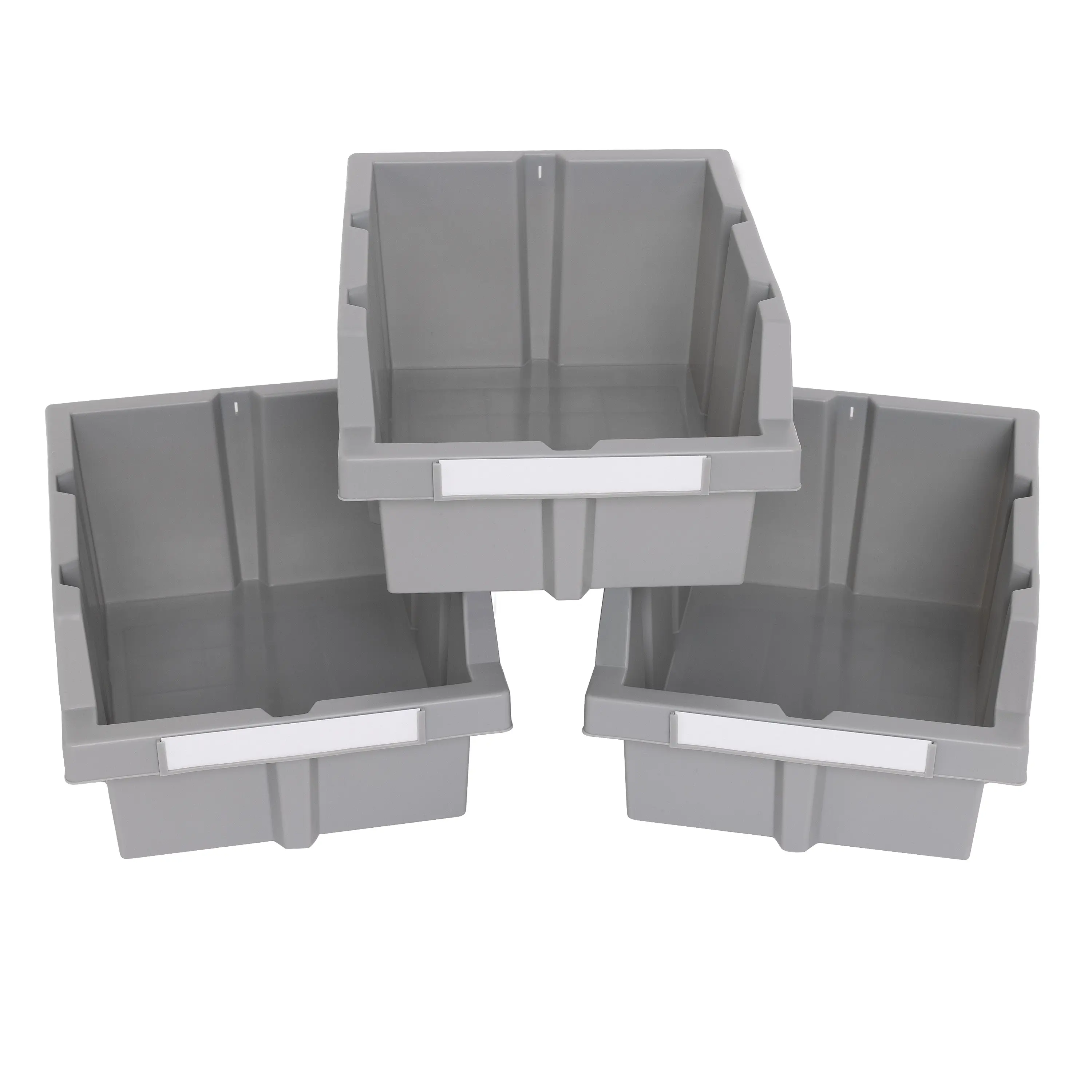 Large Gray Bins for Commercial Bin Rack (3-Pack)