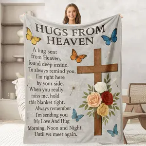 Memorial Sympathy Gifts for Loss of Loved One, Bereavement Gift Idea, Grief Condolences Sorry for Your Loss for Grandma Grandpa Mom Dad Sister, Flannel Soft Blanket for Bed Couch 50"x60", Printed on One Side with a Plain White Back, Halloween Thanksgiving
