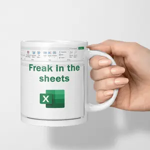 Excel Spreadsheet Mug, Freak in The Sheets Mug, Funny Accountant Gift, Accountant Mug, Tax Accountant Gift, Birthday Gift, Coffee Cup, Tumbler, Ceramic Coffee Cup