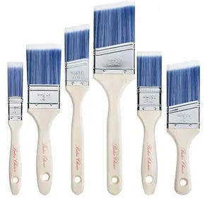 Paint Brushes, 6 Pack, Treated Wood Handle, Paint Brushes for Walls, Stain, Furniture, Size: 6 Pack, 1”, 1.5”, 2”, 2.5”