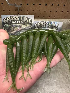 3.2" FORWARD FACING SONAR MINNOW GREEN PUMPKIN 10 pkg