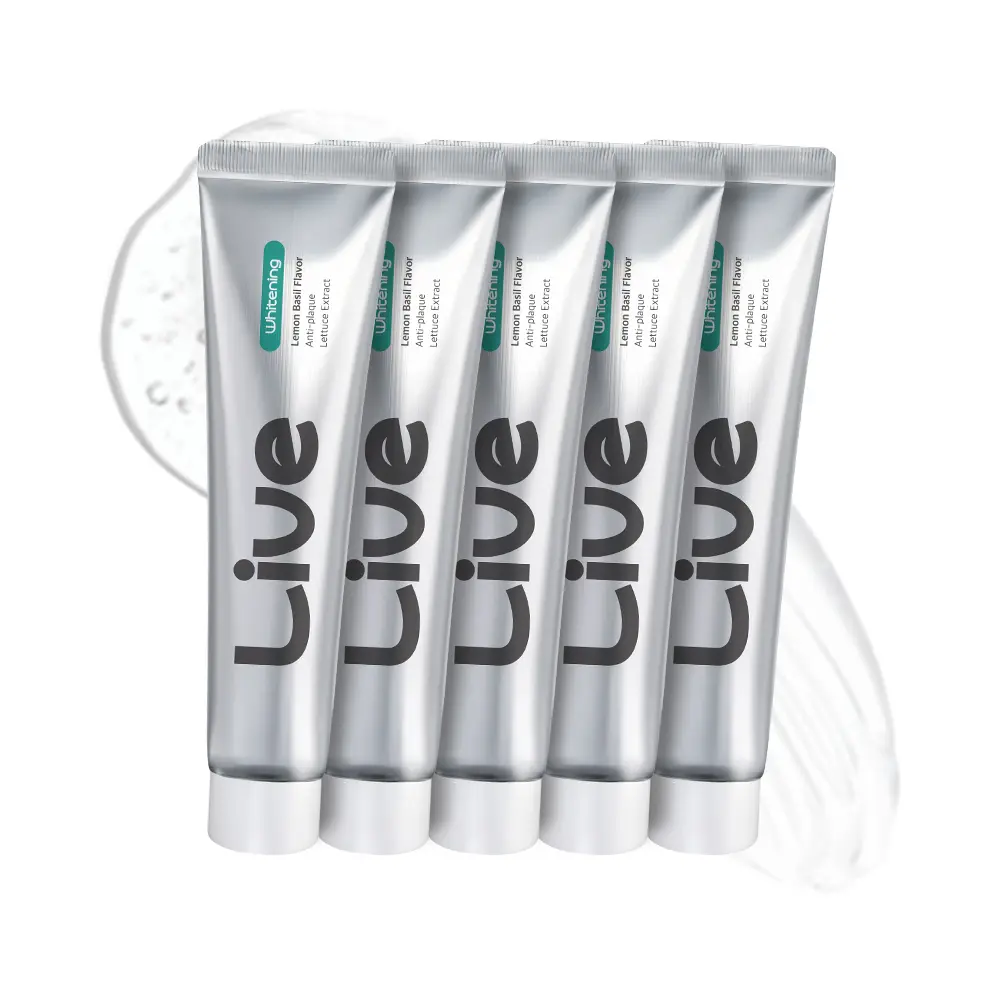 Live Orals PureDia Whitening Toothpaste 20g 5EA | Korea's Dentist-Developed Formula | Long-Lasting Freshness