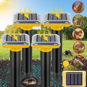 Solar-powered rodent repellent device, ultrasonic animal repeller, outdoor waterproof and dustproof snake repellent device, suitable for rainy weather, applicable to orchards, farms and gardens, Electronic Pest Repellent