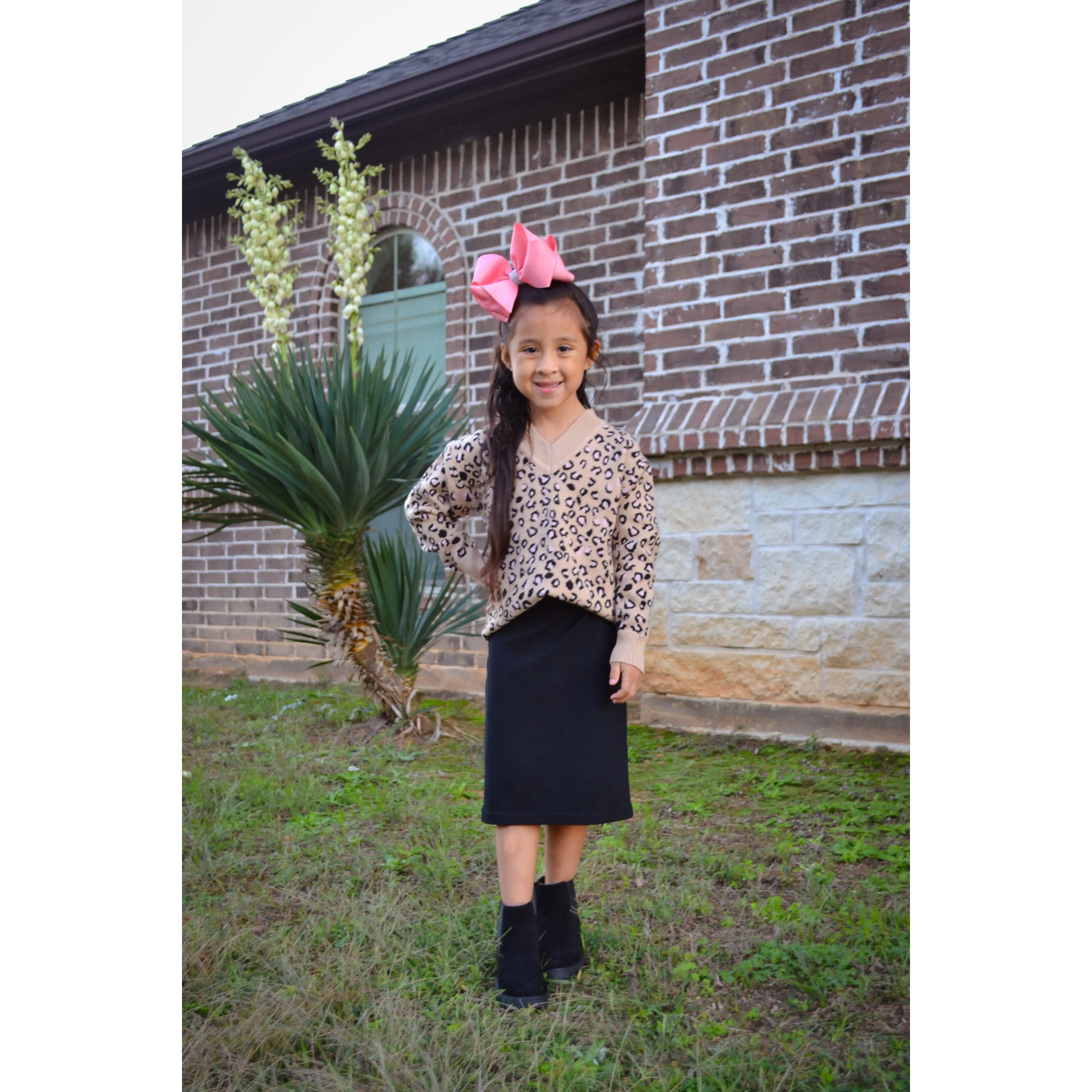 Tan/Pink Cheetah Sweater