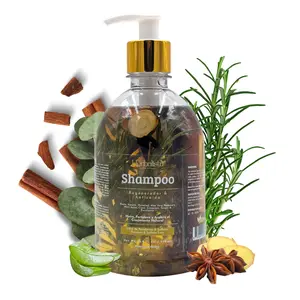Herbalista Viral New Herbal Shampoo 500ml (16.9 fl oz) - With Real Pieces of Rosemary, Cinnamon, Anise, Clove, Aloe, Ginger, & Eucalyptus - Fortalece, Regenera, Acelera Crecimiento – 100% Natural & Handcrafted